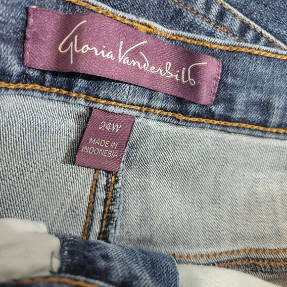 Gloria Vanderbilt Amanda Womens Jeans 24W Plus Straight Leg Dark Blue SL34E - Picture 8 of 10